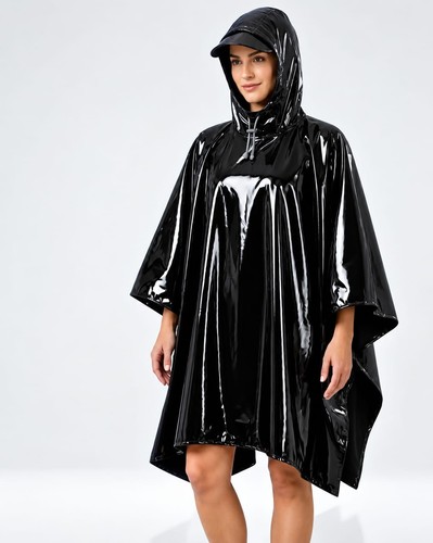Glossy black pvc - black,